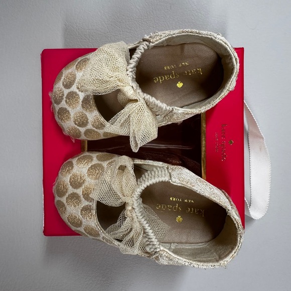 Kate Spade // Gold Infant Shoes, Size 3-6M - Picture 5 of 10